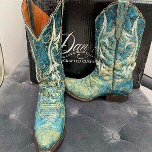 Dan Post Cowboy Wesern Womens Boot size 8 Turquoise